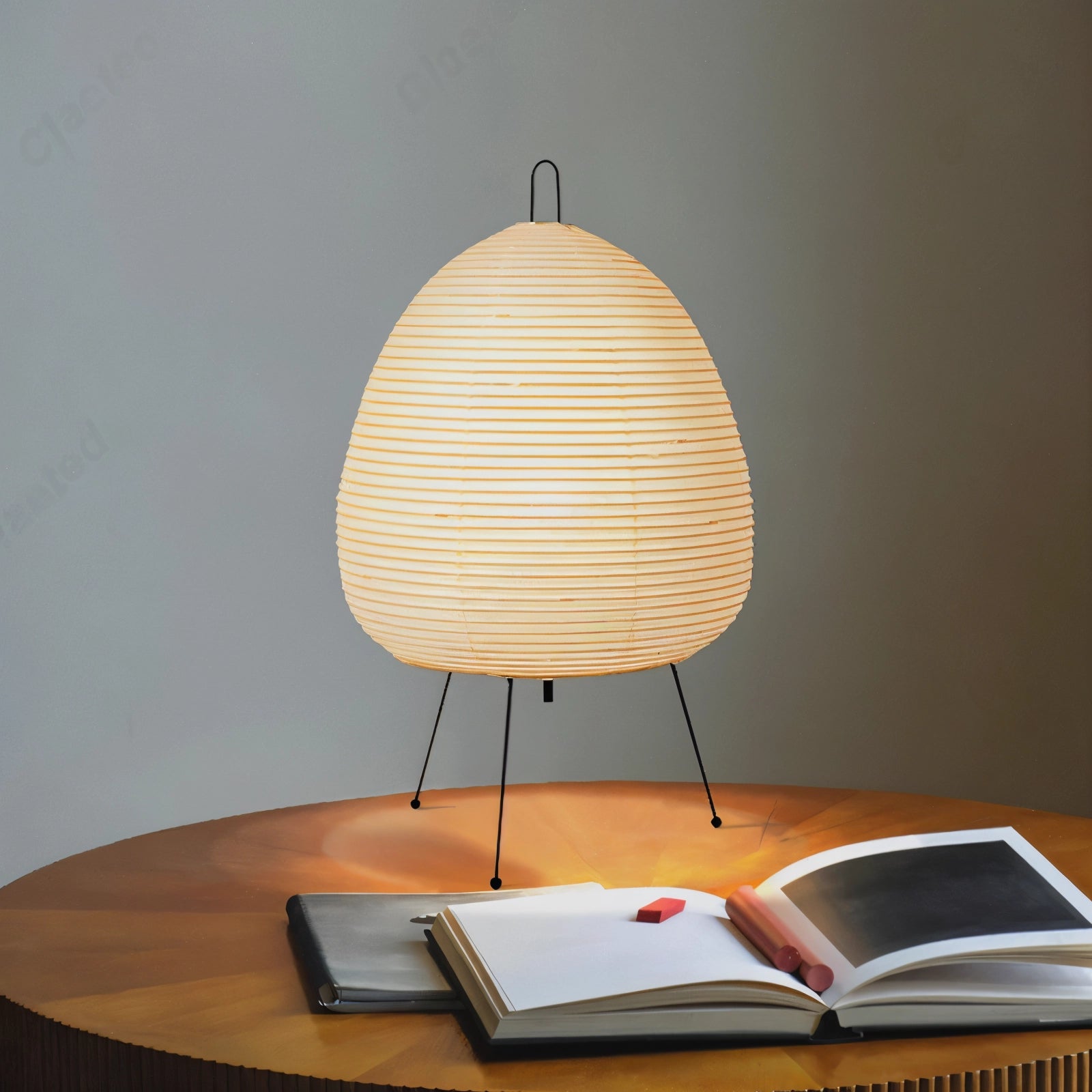 Minimalist LED Paper Lamp – Japanese Table Light