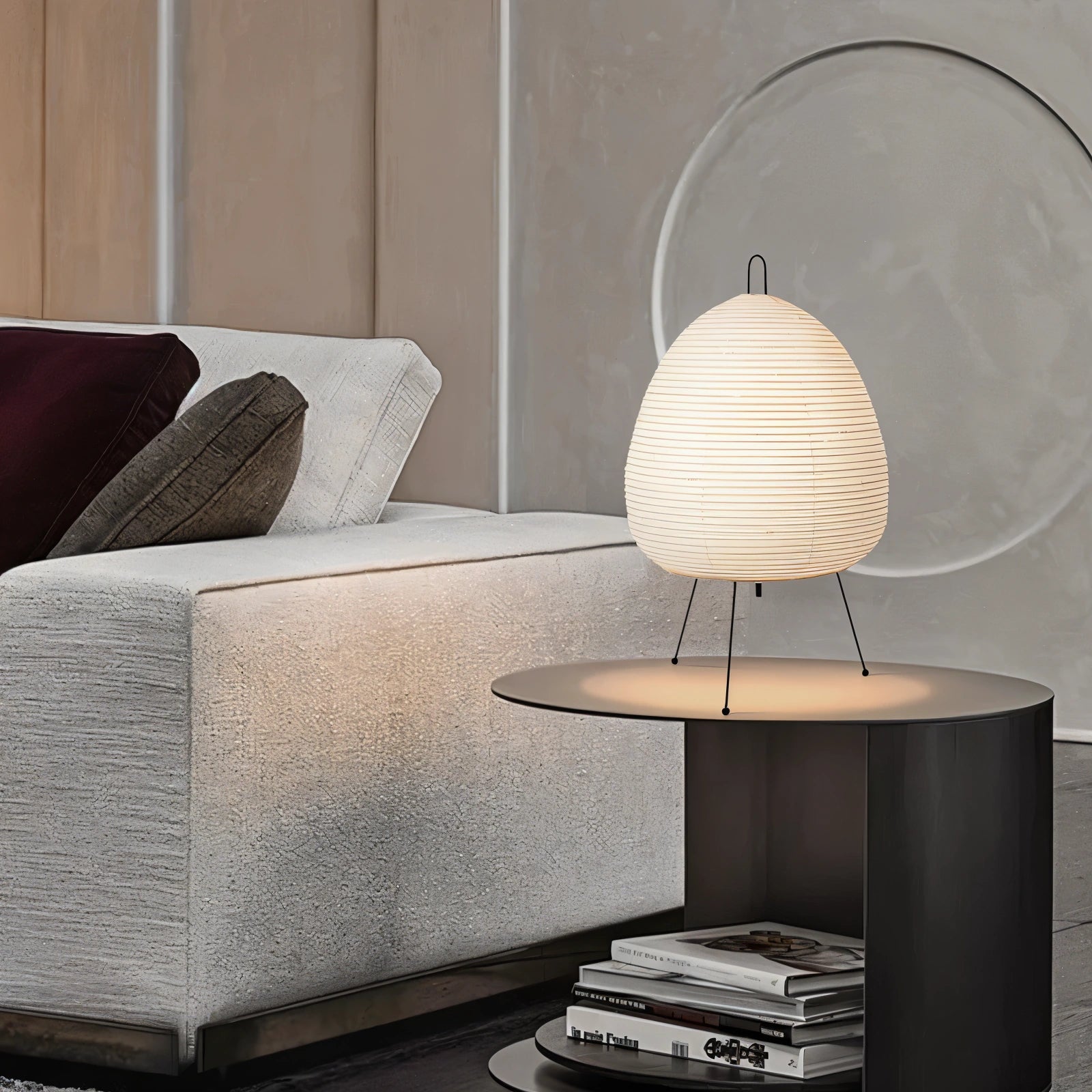 Minimalist LED Paper Lamp – Japanese Table Light