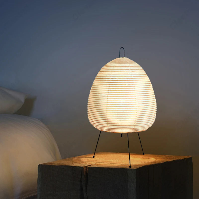 Minimalist LED Paper Lamp – Japanese Table Light