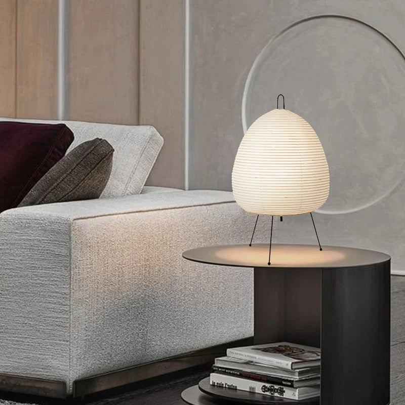 Minimalist LED Paper Lamp – Japanese Table Light