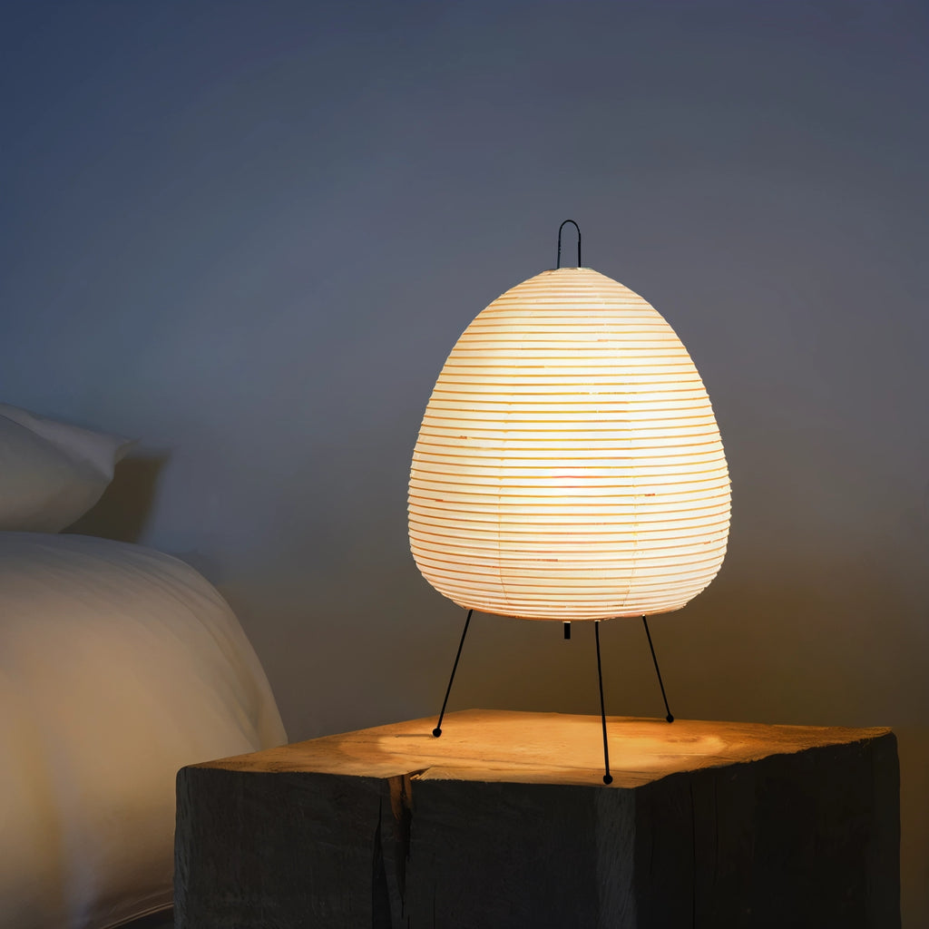 Minimalist LED Paper Lamp – Japanese Table Light