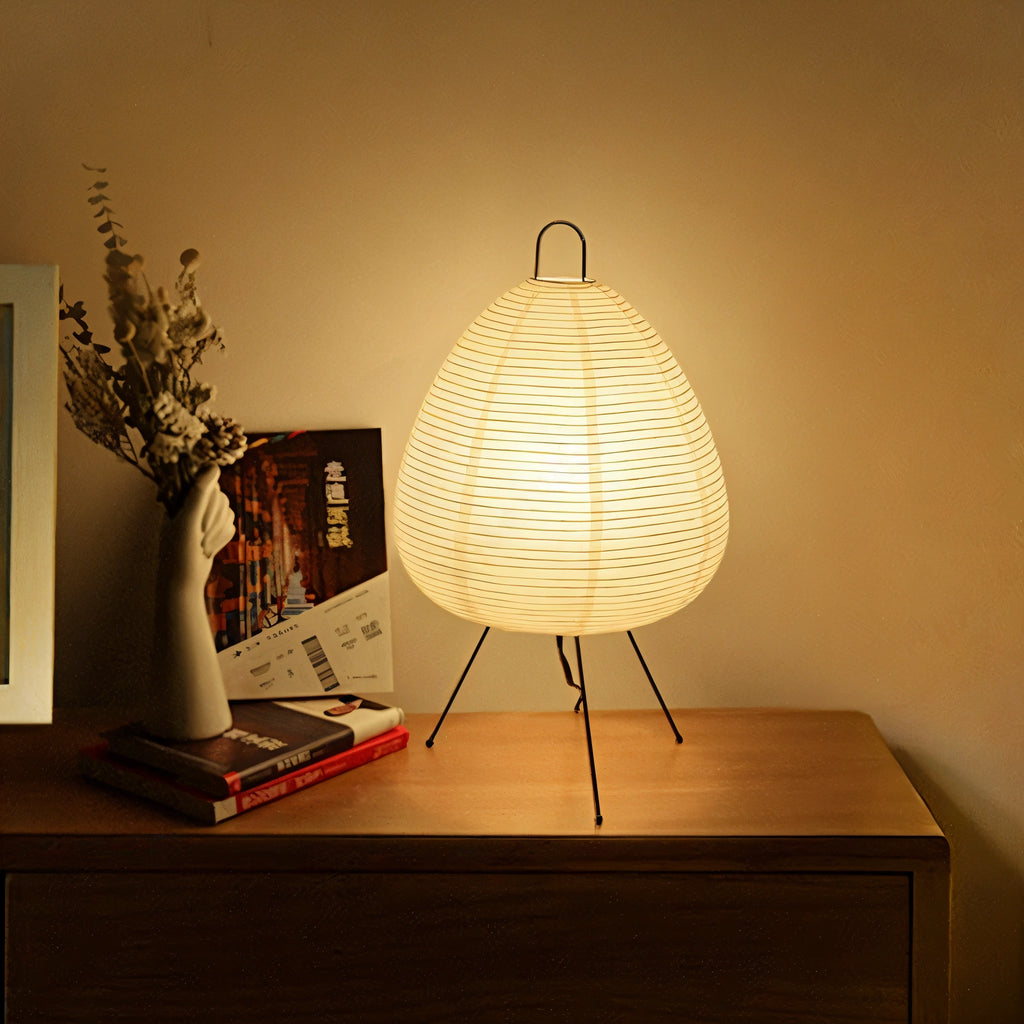 Minimalist LED Paper Lamp – Japanese Table Light